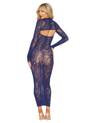 Ensemble 2 pièces top manches longues et robe bleu marine - DG0525ECL